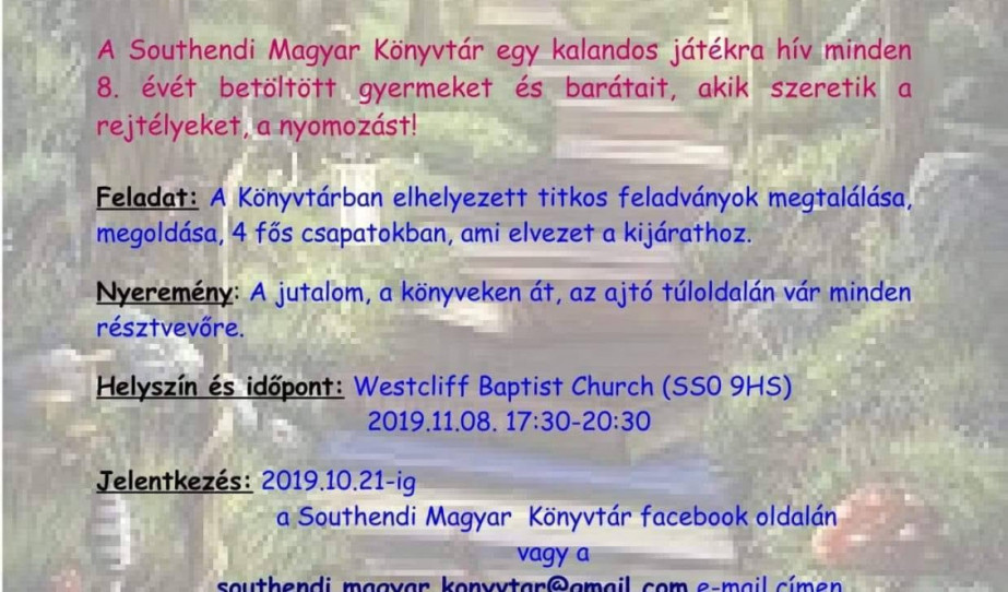 Könyvtári Szabadulójáték plakátja